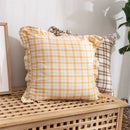 Axyaa Fringed Coffee Black Yellow Green Cotton Cushion Cover 45x45cm Home Decor