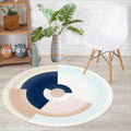 Nordic Geometric Print Round Carpet for Home Decor by Axyaa