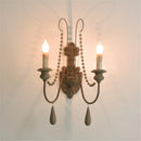 Axyaa Vintage Wood Bead Wall Sconces for Farmhouse Living Room