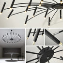 Axyaa Large Black Chandelier for Living Room Foyer Hotel, Post Modern Industrial Lighting