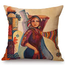 Axyaa Islamic Painting Arab Woman Cushion Cover