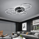 Axyaa Dimmable Modern LED Chandelier in White/Black/Gold for Living, Bedroom, Study Room
