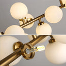 Axyaa Glass Ball LED Chandelier with Lampshade for Home Interior Lighting