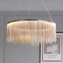 Axyaa Modern Nordic Circle Chandelier: Round Tassel Design for Stylish Home Lighting