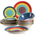 Axyaa Arco 18-Piece Handpainted Stoneware Dinner Set