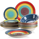 Axyaa Arco 18-Piece Handpainted Stoneware Dinner Set