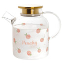 Axyaa Peach Glass Jug Kettle Set - Large Capacity Tea Maker & Juice Pitcher