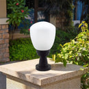 Axyaa Vintage Black Outdoor Post Lamp with White Shade for Front Yard and Landscape Lighting