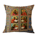 Cotton Linen Christ Pantocrator Icon Pillow Case by Axyaa