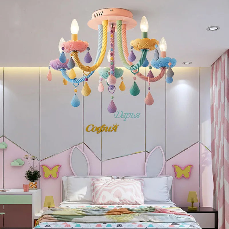 Axyaa Crystal LED Princess Bedroom Ceiling Lamp