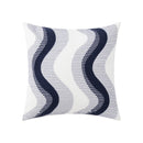 Axyaa Blue Floral Geometric Embroidery Pillow Cover 45x45cm for Cozy Living Room