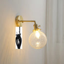 Axyaa Copper Wall Lamp Gray Glass Ball LED Stair Light Nordic Modern Design