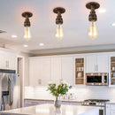 Retro Loft E27 Pipe Ceiling Lights by Axyaa Industrial Iron Lamp Fixtures