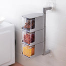 Axyaa Rotating Spice Storage with Spoon Wall Mount Jar Kitchen Organizer