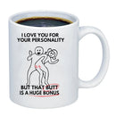 Axyaa Funny Ceramic Coffee Mug Valentine's Day Present Husband Wife Birthday Gift