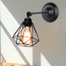 Axyaa Industrial LED Cage Wall Light - Black E27 Sconce Modern Indoor Lighting