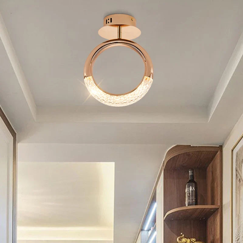 Axyaa Rose Gold Alloy Ceiling Lamp - Modern Nordic Design for Living Room, Kitchen, Bedroom