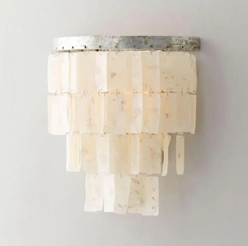 Axyaa Shell Wall Sconces: Retro Silver Bedroom Lighting for Nordic Home