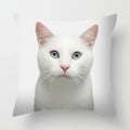 Axyaa Cat Face Print Throw Pillow Cover for Home Sofa Decor
