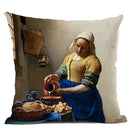 Art Oil Painting Pearl Girl Cushion Cover 45*45cm Axyaa Home Decor Art Accessories