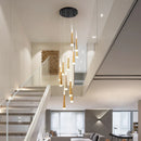 Axyaa LED Spiral Chandelier Black Chrome Gold Lighting Indoor Living Stairwell