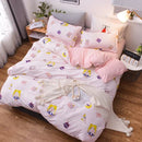 Axyaa Kawaii Cotton Bedding Set: Soft Duvet Cover, King Queen Full Twin Sizes, 3/4pcs Set