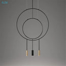 Axyaa Postmodern Metal Circular Pendant Light for Restaurant, Bedroom, and Bar Lighting