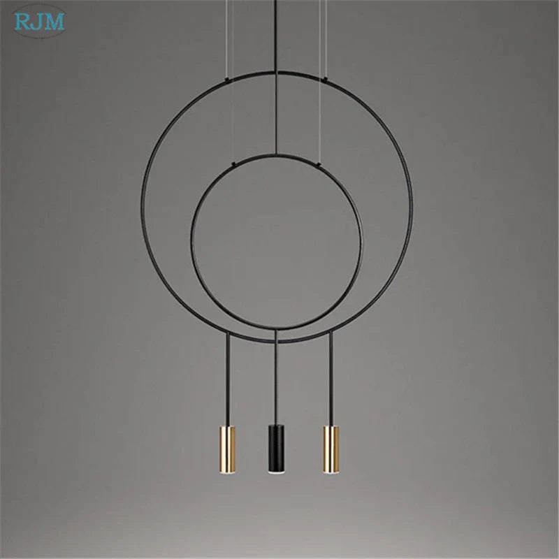 Axyaa Postmodern Metal Circular Pendant Light for Restaurant, Bedroom, and Bar Lighting