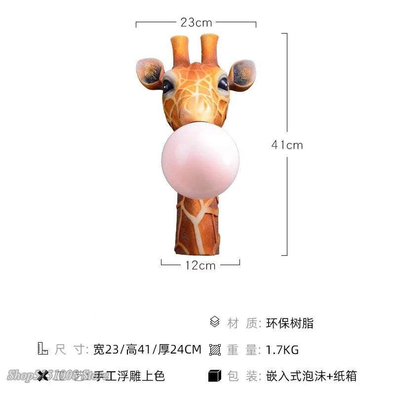 Axyaa Kids LED Giraffe Wall Lamp – European Style Children's Wall Light