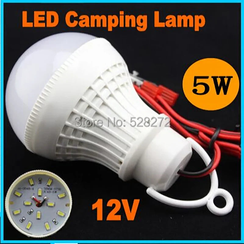 Axya 12V DC LED Camping Light for Outdoor Night Fishing - Portable SMD5730 Bulbs