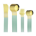 Axyaa Mint Green Stainless Steel Cutlery Set - 16pcs for Kitchen Tableware