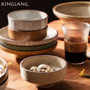 Axya Coarse Pottery Eating Bowl - Japanese Style Noodles Rice Bowl, Retro Design