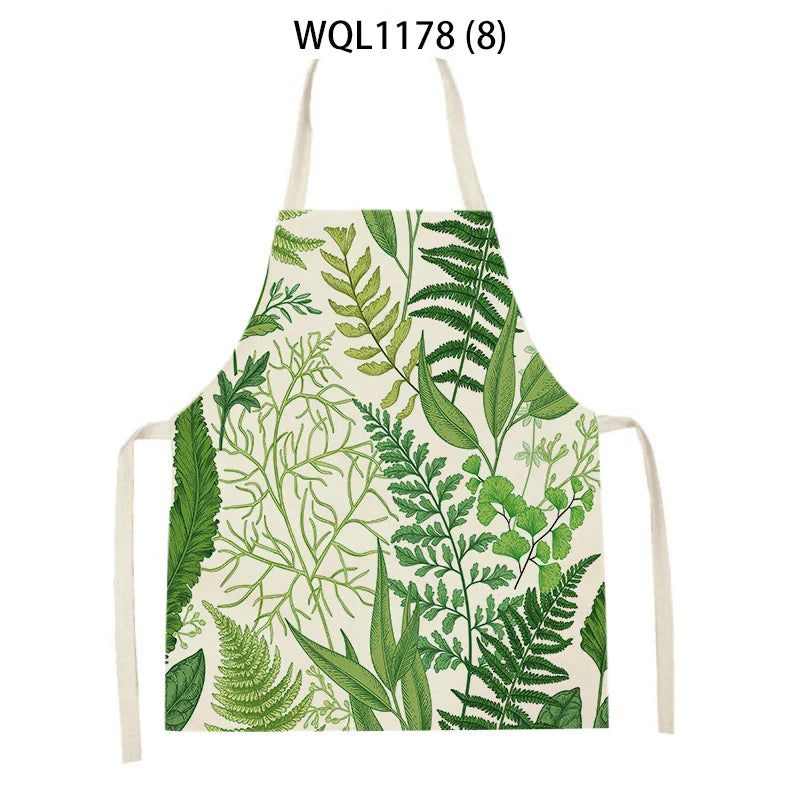 Tropical Jungle Print Kitchen Apron, Axyaa Plant Leaves Chef Bib for Kids Men Women