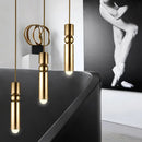 Axyaa Modern Golden Cylinder Pipe Pendant Light