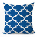 Axyaa Blue Geometric Cotton Linen Pillow Cover for Luxury Home Decor