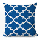 Axyaa Blue Geometric Cotton Linen Pillow Cover for Luxury Home Decor