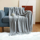 Axyaa Nordic Knit Sofa Blanket Cashmere-Like Plaid Tassel Bedspread