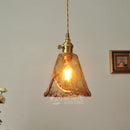Axyaa Nordic Amber Glass Pendant Lights with Vintage Copper Finish
