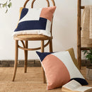 Axyaa Abstract Embroidered Pink Beige Cushion Cover 45x45cm Cozy Living Room Pillow Cover