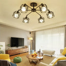 Axyaa Vintage Iron Cage Chandelier with Adjustable Spider Design