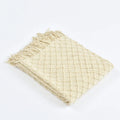 Axyaa Nordic Knit Throw Blanket Yellow Plaid 130x230cm