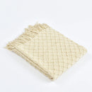 Axyaa Nordic Knit Throw Blanket Yellow Plaid 130x230cm