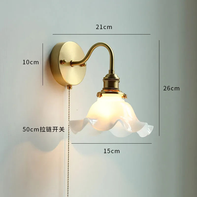 Axyaa Ceramic Modern Wall Lamp with Pull Switch and LED Light