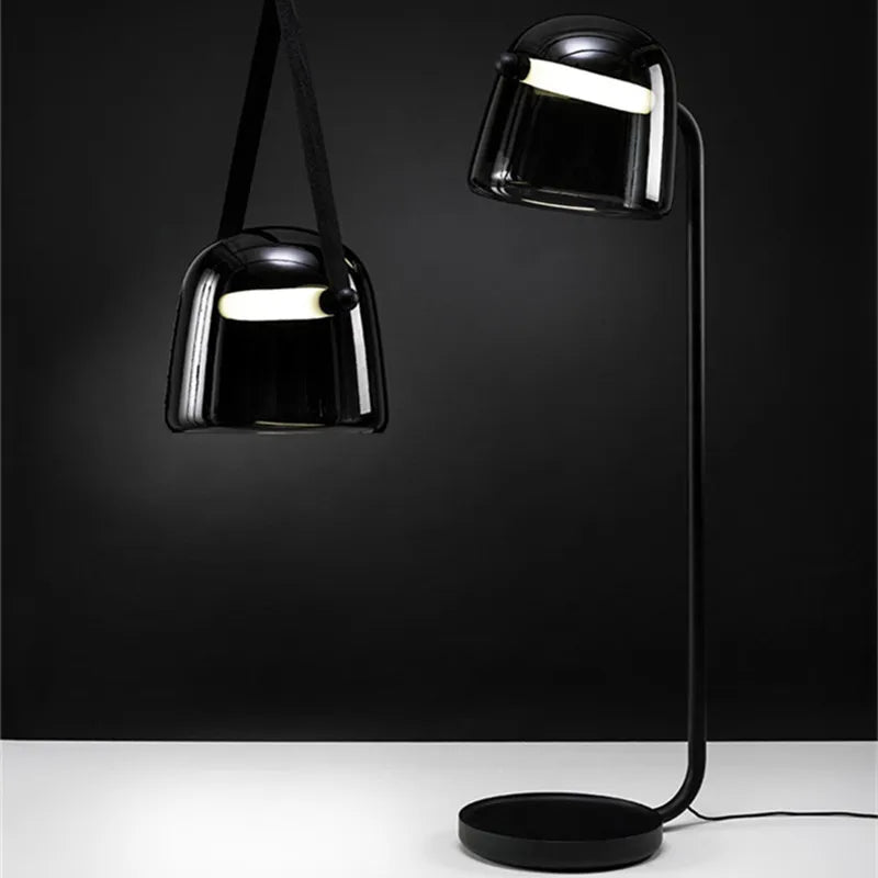 Axyaa Brokis Mona LED Glass Pendant Lamp with Black Leather Strap