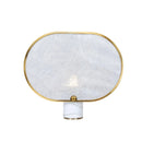 Axyaa Marble Fabric Shade E14 Table Lamp, White Stone Gold Finish, LED, Modern Style
