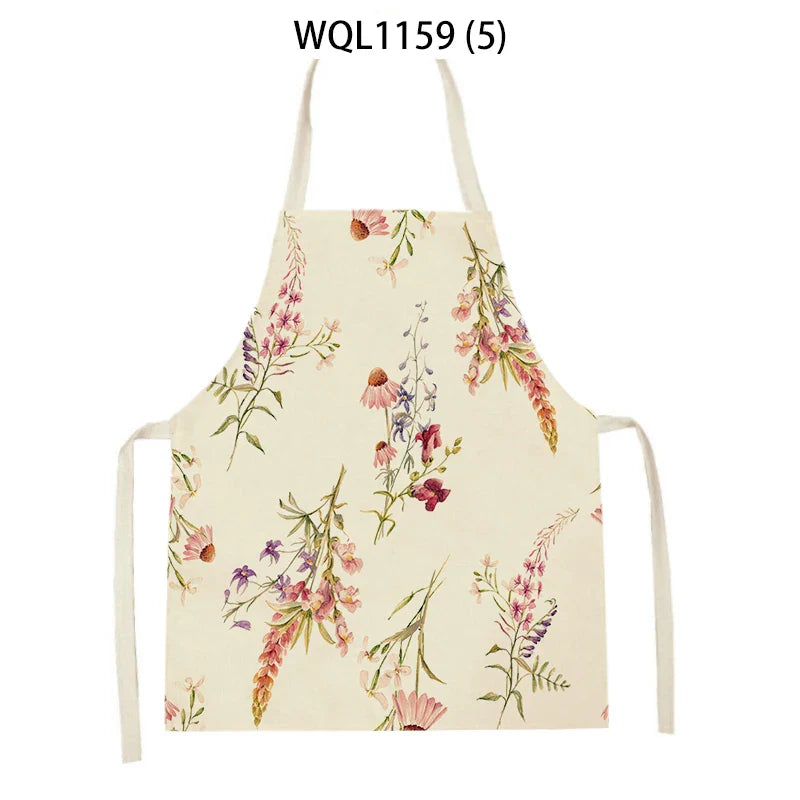 Axyaa Green Leaves Kitchen Apron - Elegant Floral Cooking & Baking Chef Apron