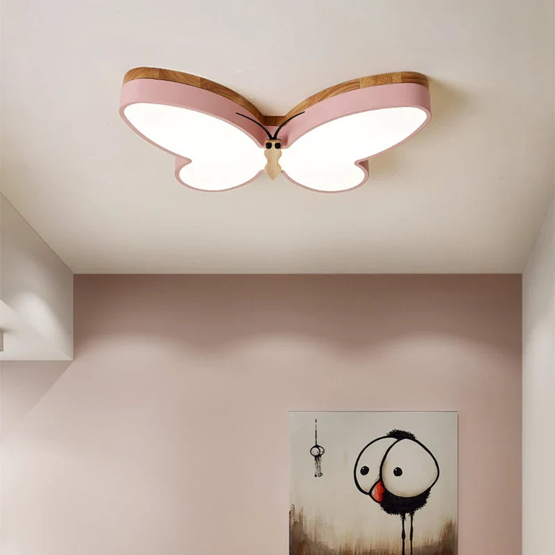 Axyaa Led Butterfly Chandelier for Kids Room-Bedroom, Modern Wood Ceiling Light