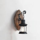 Axyaa Vintage Wood & Glass Wall Light for Cafe, Restaurant, Bar & Bedroom