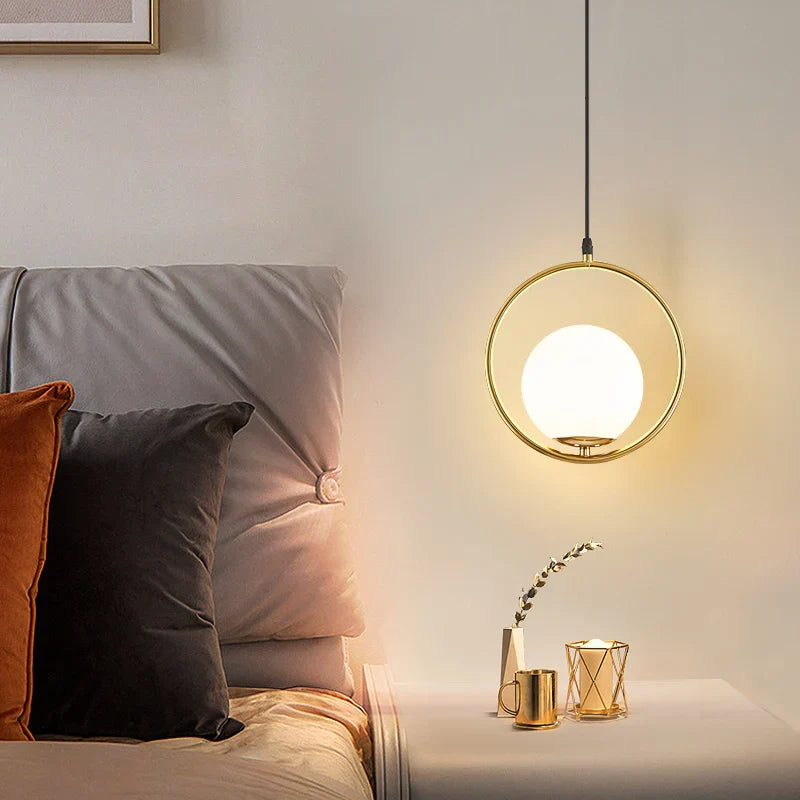 Axya Nordic Glass ball LED Pendant Lights for stylish spiral decor.