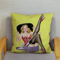 Axyaa European Sexy Women Polyester Cushion Cover 45x45cm - Chic Home Decor